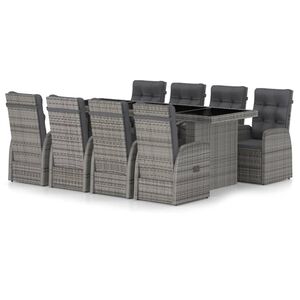 vidaXL Outdoor Dining Set | Grey, Dark Grey