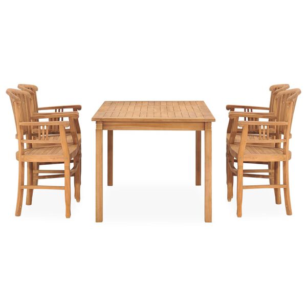 vidaXL 5 Piece Garden Dining Set Solid Teak Wood