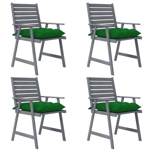 vidaXL Outdoor Dining Chairs with Cushions 4 pcs Solid Wood Acacia