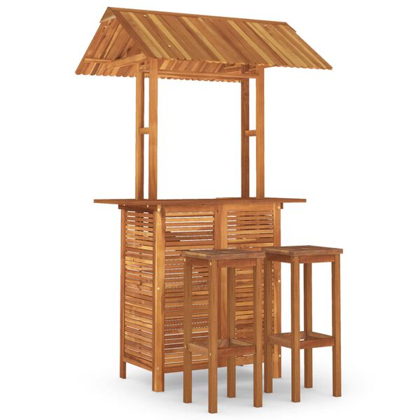 vidaXL 3 Piece Garden Bar Set Solid Wood Acacia