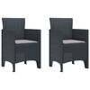 vidaXL Garden Chair 2 pcs Anthracite Polypropylene