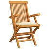vidaXL Garden Chairs with Cream Cushions 4 pcs Solid Teak Wood