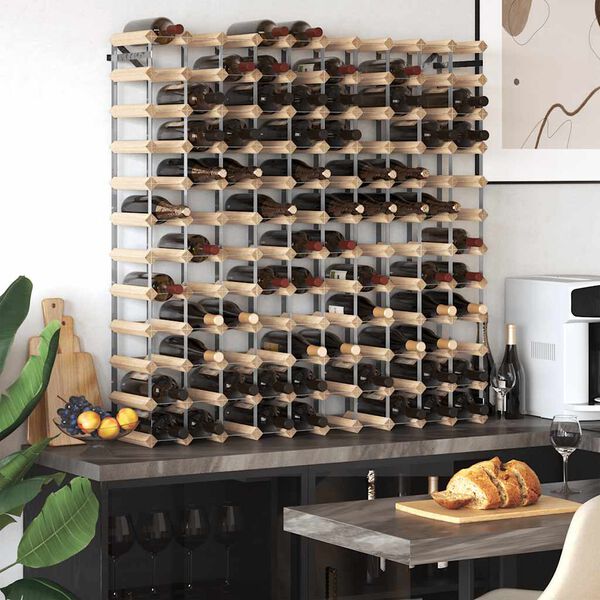 vidaXL Wine Rack for 120 Bottles Solid Pinewood
