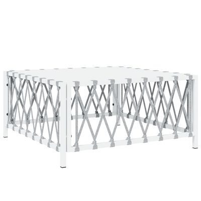 vidaXL Garden Table White 70x70x34 cm Woven Fabric