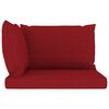 vidaXL Garden 2-Seater Pallet Sofa with Wine Red Cushions Pinewood