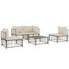 vidaXL 5 Piece Garden Lounge Set with Cushions Anthracite Poly Rattan