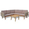 vidaXL 4 Piece Garden Lounge Set with Cushions Poly Rattan Grey