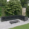 vidaXL 8 Piece Garden Lounge Set with Cushions Poly Rattan Dark Grey