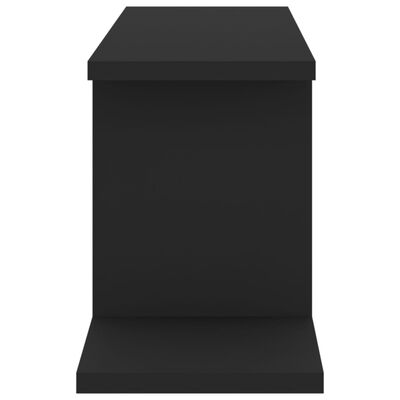 vidaXL Wall-Mounted TV Shelf Black 125x18x23 cm Engineered Wood