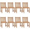 vidaXL Garden Chairs 8 pcs with Cushions Solid Teak Wood