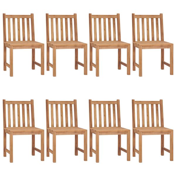 vidaXL Garden Chairs 8 pcs with Cushions Solid Teak Wood