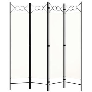 vidaXL 4-Panel Room Divider White 160x180 cm