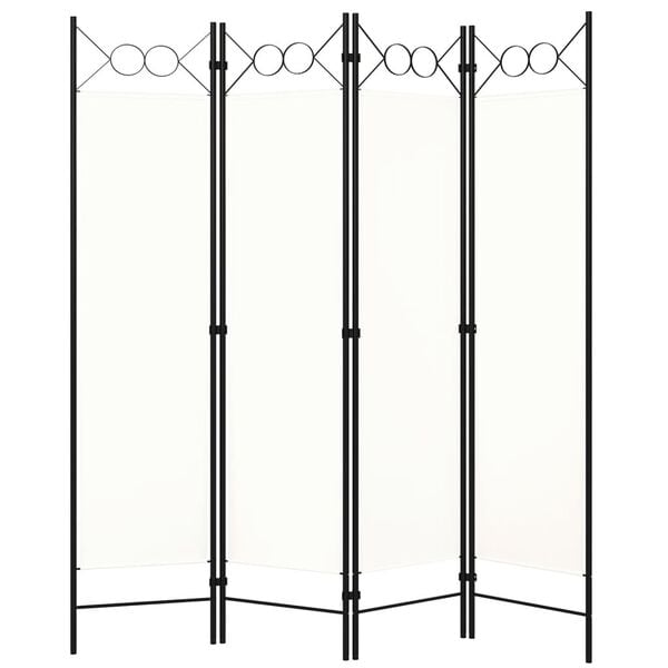 vidaXL 4-Panel Room Divider White 160x180 cm