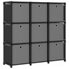 vidaXL 9-Cube Display Shelf with Boxes Black 103x30x107,5 cm Fabric