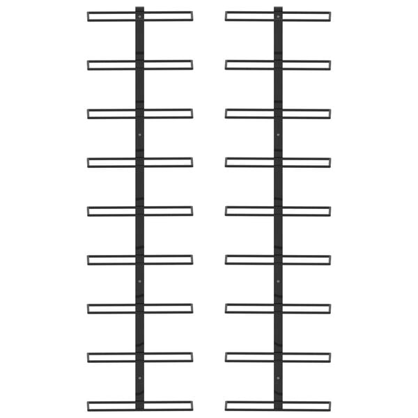 vidaXL Wall-mounted Wine Racks for 18 Bottles 2 pcs Black Iron