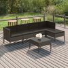 vidaXL 6 Piece Garden Lounge Set with Cushions Poly Rattan Grey