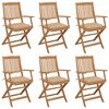 vidaXL Folding Chairs 6 pcs with Cushions Solid Acacia Wood