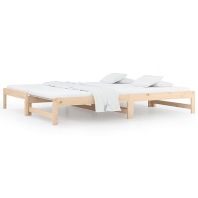 vidaXL Pull-out Day Bed without Mattress 2x(90x200) cm Solid Wood Pine