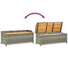 vidaXL Garden Storage Bench 120 cm Poly Rattan Grey