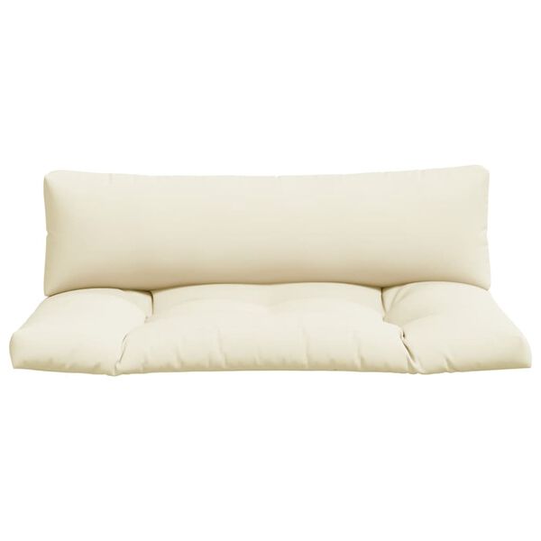 vidaXL Pallet Cushions 2 pcs Cream Fabric