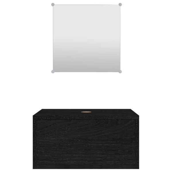 vidaXL 2 Piece Bathroom Furniture Set Black Engineered Wood