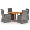 vidaXL 5 Piece Garden Dining Set Grey