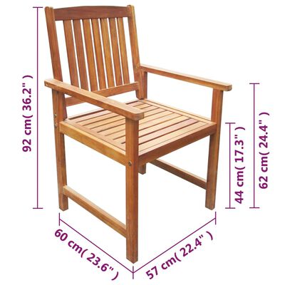 vidaXL Garden Chairs 2 pcs Solid Acacia Wood Brown