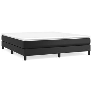 vidaXL Bed Frame without Mattress Black 180x200 cm Super King Faux Leather