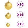 vidaXL Artificial Pre-lit Christmas Tree with Ball Set Red 210 cm PVC