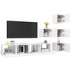vidaXL 6 Piece TV Cabinet Set White Engineered Wood