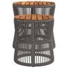 vidaXL Garden Side Tables 2 pcs with Wooden Top Grey Poly Rattan