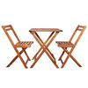 vidaXL 3 Piece Folding Bistro Set Solid Acacia Wood