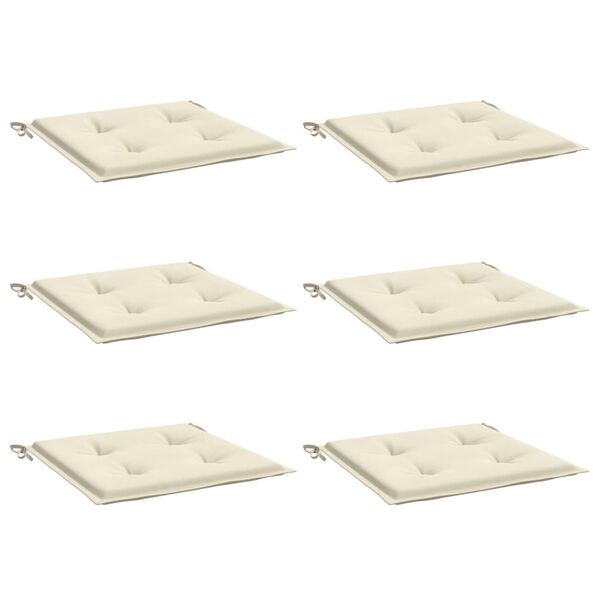 vidaXL Garden Chair Cushions 6 pcs Cream 50x50x4 cm Oxford Fabric
