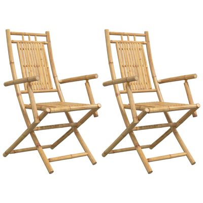 vidaXL Folding Garden Chairs 2 pcs 53x66x99 cm Bamboo