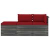 vidaXL 3 Piece Garden Pallet Lounge Set with Cushions Solid Pinewood