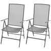 vidaXL Stackable Folding Chairs 2 pcs Steel Grey