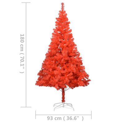 vidaXL Artificial Pre-lit Christmas Tree with Stand Red 180 cm PVC