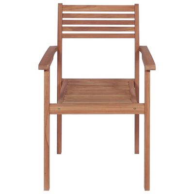 vidaXL Stackable Garden Chairs with Cushions 8 pcs Solid Teak Wood (2x43037+2x314927)