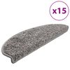 vidaXL Stair Mats 15 pcs 65x21x4 cm Grey Half Round Large