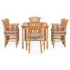 vidaXL 7 Piece Garden Dining Set with Cushions Solid Teak Wood