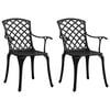 vidaXL Garden Chairs 2 pcs Cast Aluminium Black