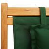 vidaXL Folding Beach Chair Solid Eucalyptus Wood and Fabric Green