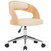 vidaXL Swivel Dining Chair Cream Bent Wood and Faux Leather