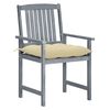vidaXL Garden Chairs with Cushions 4 pcs Grey Solid Acacia Wood