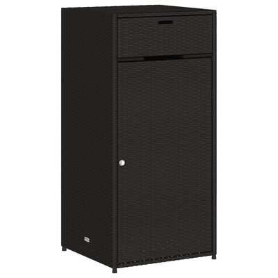 vidaXL Garden Storage Cabinet Black 55x55x111 cm Poly Rattan