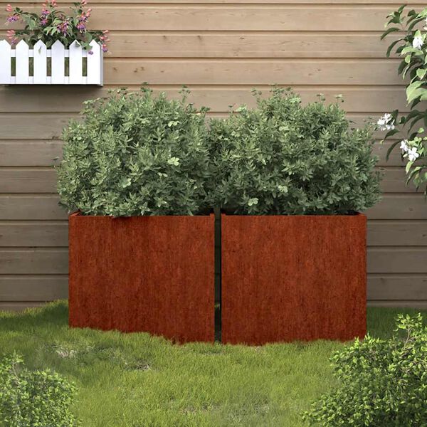 vidaXL Planters 2 pcs 32x30x29 cm Corten Steel