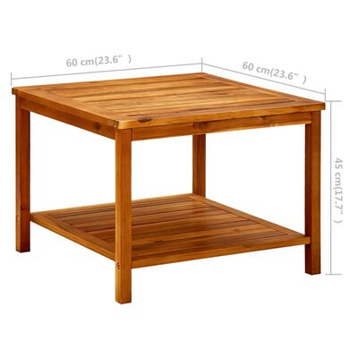 vidaXL Coffee Table 60x60x45 cm Solid Acacia Wood