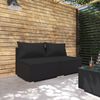 vidaXL 2 Piece Garden Lounge Set with Cushions Poly Rattan Black