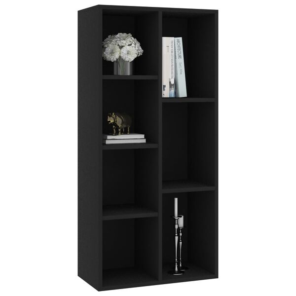 vidaXL Book Cabinet Black 50x25x106 cm Engineered Wood