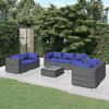vidaXL 8 Piece Garden Lounge Set with Cushions Poly Rattan Grey